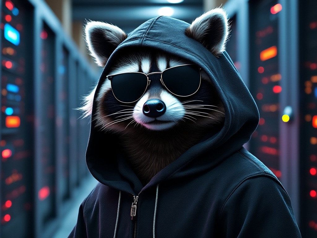 "Jake" the pen test raccoon. If he can't get in, no one can. The ultimate benchmark for safe connections and secure data.